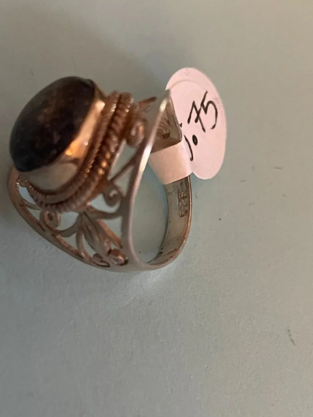Vintage Sterling Silver Ring Lapis ? Size 5.75 Handmade Free People Boho $150